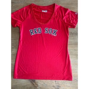 Under Armour Boston Red Sox Red HeatGear Performance T-Shirt Womens Medium
